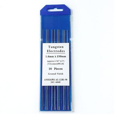 Supporto ODM personalizzato per elettrodi di tungsteno WC20 da 1,6 mm*150 mm per consumabili di saldatura TIG