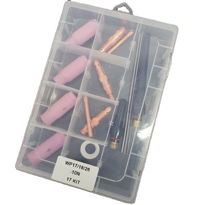 Superiore WP17 18 26-10N 17Kit Lente a gas Nozzolo di alluminio Coppa posteriore TIG Accessori di saldatura Kit raffreddamento dell'aria