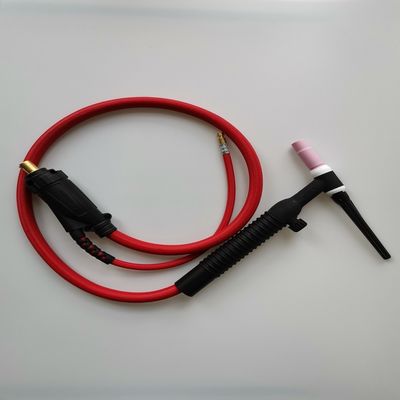 WP-26V-R 35-70 EU Plug TIG Torch kit Pistola di saldatura raffreddata ad aria con valvola a gas 200A Nero Rosso