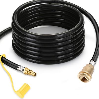 15 ft Hose Black Upper LPG Propane Brass Adapter Hose Kit per camper Cisterna RV Camping