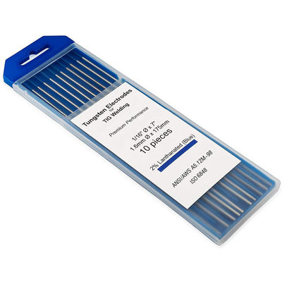 Azzurro 2% Lanthanated TIG 1/16'' 3/32' 1/8' x 7' 10 Pack WL20 Electrodi di tungsteno con finitura a terra per saldatura TIG