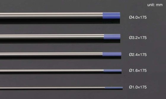 Azzurro 2% Lanthanated TIG 1/16'' 3/32' 1/8' x 7' 10 Pack WL20 Electrodi di tungsteno con finitura a terra per saldatura TIG