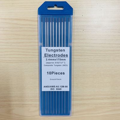 WE3 elettrodi di tungsteno testa nera composito di tungsteno 2,4 mm * 175 mm Ideale per saldatura TIG