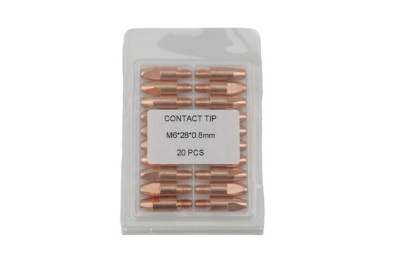 M6 28 0,8MM Gas Power Copper Mig Welding Torch Accessori per le prestazioni di saldatura