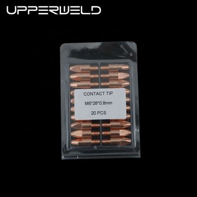 M6 28 0,8MM Gas Power Copper Mig Welding Torch Accessori per le prestazioni di saldatura