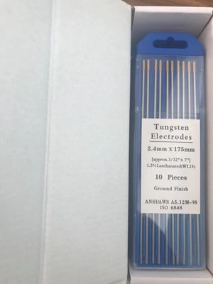 Elettrodi di tungsteno WL15 1,5% testa dorata lantanizzata 2,4 mm per materiali di consumo per saldatura TIG