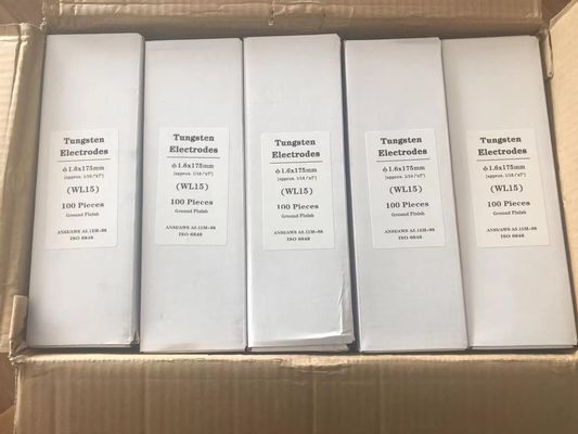 Elettrodi di tungsteno WL15 1,5% testa dorata lantanizzata 2,4 mm per materiali di consumo per saldatura TIG