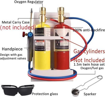 Kit di torce per il taglio di acetilene e ossigeno in ottone per saldatura e taglio di utensili