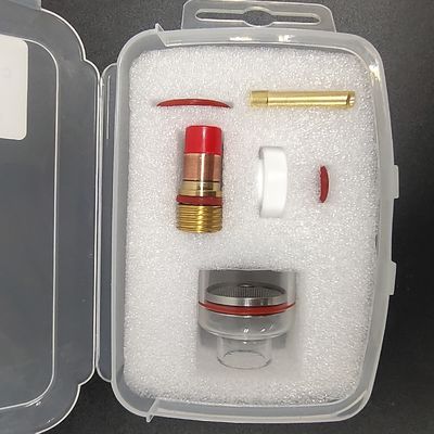 WP-17/18/26 Champagne 3.2mm Tig Nozzle Kit grande con adattatore per TIG Saldatura Quarzo