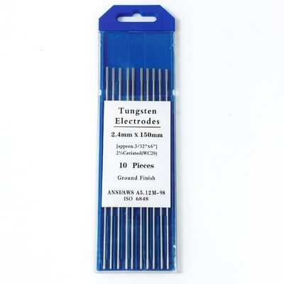 TIG Accessori di saldatura WC20 Barre di tungsteno a punta grigia con corrente di funzionamento CC/AC