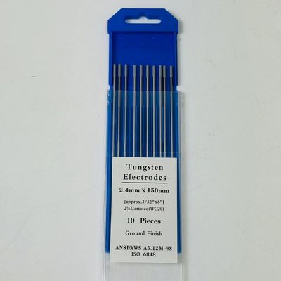TIG Accessori di saldatura WC20 Barre di tungsteno a punta grigia con corrente di funzionamento CC/AC