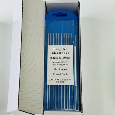 TIG Accessori di saldatura WC20 Barre di tungsteno a punta grigia con corrente di funzionamento CC/AC