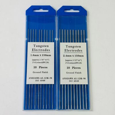Supporto ODM personalizzato per elettrodi di tungsteno WC20 da 1,6 mm*150 mm per consumabili di saldatura TIG