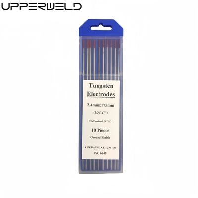 2.4mm * 175mm WT20 elettrodi di tungsteno per TIG Torcia di saldatura punta rossa supporto personalizzato