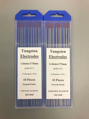 2.4mm * 175mm WT20 elettrodi di tungsteno per TIG Torcia di saldatura punta rossa supporto personalizzato