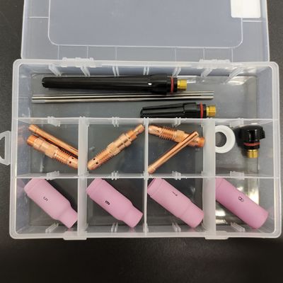 Superiore WP17 18 26-10N 17Kit Lente a gas Nozzolo di alluminio Coppa posteriore TIG Accessori di saldatura Kit raffreddamento dell'aria