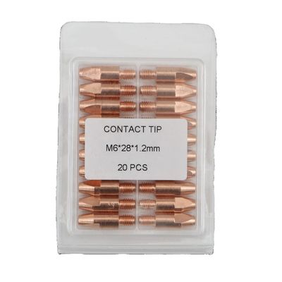 Punte di contatto superiori M6 28 1.2MM Gas Power Copper Mig Welding Torch Accessori