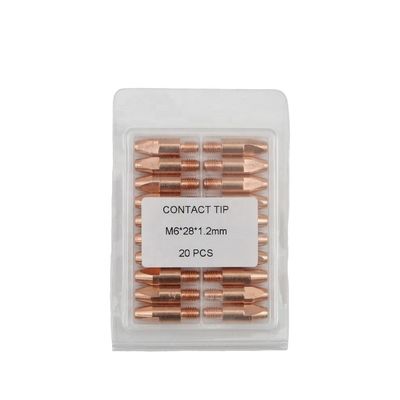 Punte di contatto superiori M6 28 1.2MM Gas Power Copper Mig Welding Torch Accessori