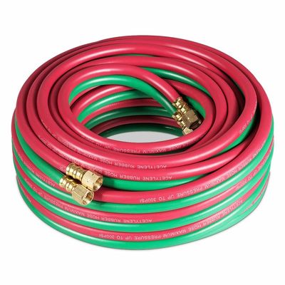 NBR Oxygen Acetylene Hose 1/4 Inch B Fittings Twin Welding Hose per un'efficienza di 50 piedi