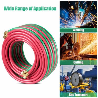 NBR Oxygen Acetylene Hose 1/4 Inch B Fittings Twin Welding Hose per un'efficienza di 50 piedi
