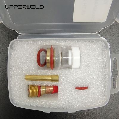 Componenti e accessori della torcia di saldatura Tig trasparente Kit di ugelli di champagne con adattatore da 2,4 mm