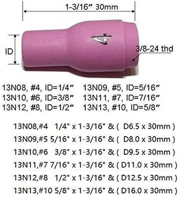 Torcia di saldatura TIG SR WP920 24 25 Fit 13N08 13N09 13N10 13N11 13N12 13N13 Coppa di ugello 10pcs