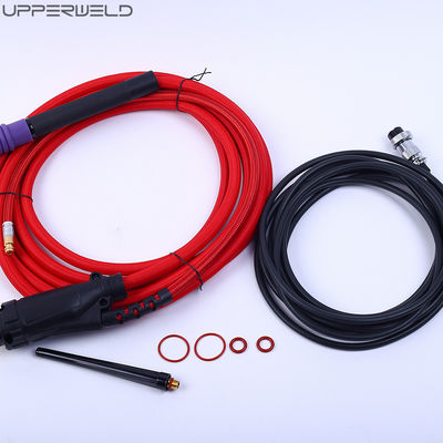 Torcia di saldatura TIG raffreddata ad aria a tubo rosso di lunghezza 200 mm con connettore di accensione elettronica