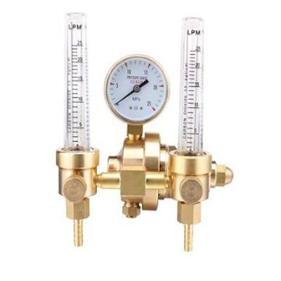 Regolatore del gas di CO2 Misuratore di flusso in rame completo per valvole gialle in ottone per saldature a MIG incluse