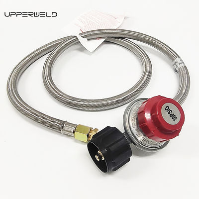 5ft rosso e argento propano in acciaio inossidabile intrecciato camper serbatoio gas LPG tubo con calibro