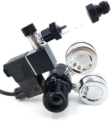 Regolatore di CO2 del serbatoio per pesci con valvola di controllo e display a doppio calibro CGA320 Solenoide a filo 110V