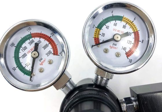 Regolatore di CO2 del serbatoio per pesci con valvola di controllo e display a doppio calibro CGA320 Solenoide a filo 110V