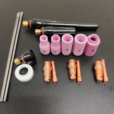 0.28KG Nozzolo di alluminio Collet Corpo Isolatore di elettrodi TIG Saldatura Torcia Consumabili Kit per WP-17/18/26 13N 18pcs