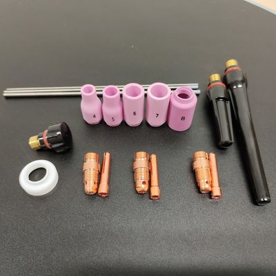 0.28KG Nozzolo di alluminio Collet Corpo Isolatore di elettrodi TIG Saldatura Torcia Consumabili Kit per WP-17/18/26 13N 18pcs