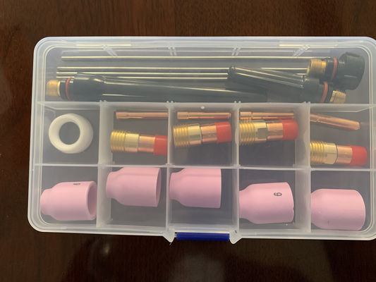 OBM Alumina Nozzle Collet Corpo Isolatore elettrodo TIG Saldatura Torcia Consumabili Kit per WP-17/18/26 53N 18pcs