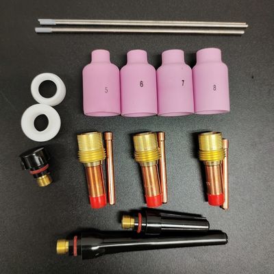 WP-17/18/26 TIG Saldatura Torcia Consumabili Kit per 1,6 mm/2,4 mm/3,2 mm elettrodi 18pcs
