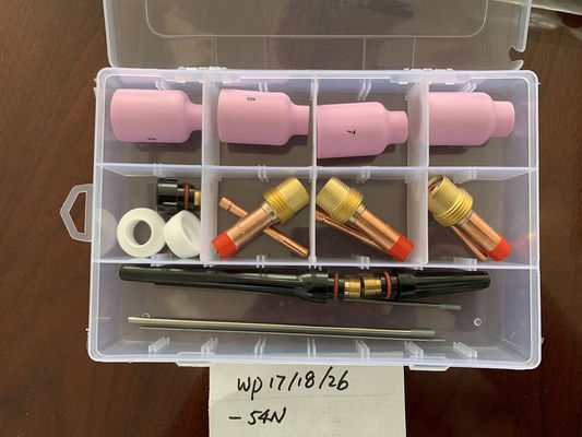 WP-17/18/26 TIG Saldatura Torcia Consumabili Kit per 1,6 mm/2,4 mm/3,2 mm elettrodi 18pcs