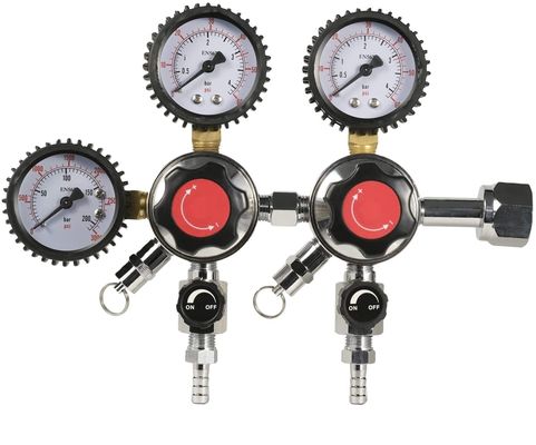 Home Birra Birra Co2 Regulator doppio gauge superiore con valvola di sicurezza di sollievo della pressione