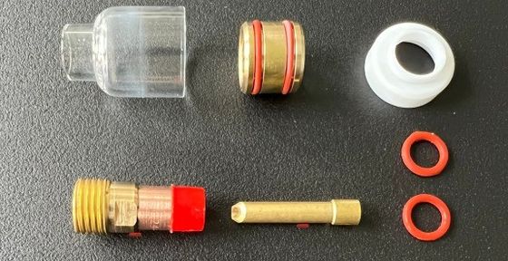 TIG Accessori Kit di ugelli trasparenti 53GQ Adaptatore di lenti a gas Collet per saldatura trasparente