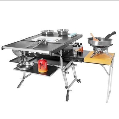 Tavolo da campeggio pieghevole in acciaio inossidabile in alluminio per cucina portatile in auto o casa