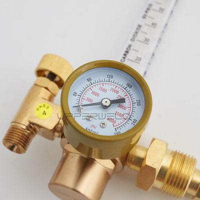 Regulatore di gas argonico a CO2 a uno stadio TIG MIG Misuratore di flusso 0-4000 psi Misuratore di pressione