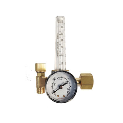 Mini regolatore di gas industriale per misuratori di flusso di CO2/argon con costruzione in ottone giallo