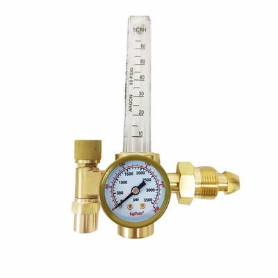Mini regolatore di gas industriale per misuratori di flusso di CO2/argon con costruzione in ottone giallo