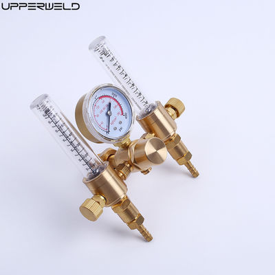 Misuratore di flusso del regolatore di gas argon a doppia uscita in ottone con ingresso CGA580 e uscita 5/8