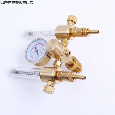 Misuratore di flusso del regolatore di gas argon a doppia uscita in ottone con ingresso CGA580 e uscita 5/8