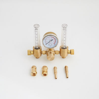 Misuratore di flusso del regolatore di gas argon a doppia uscita in ottone con ingresso CGA580 e uscita 5/8