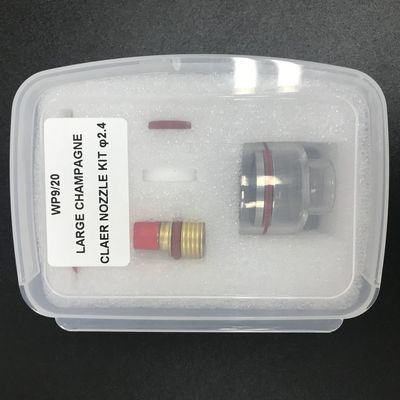 WP9/20 2.4mm TIG Saldatura Torcia Stubby Lenti a gas Kit di vetro per Wp17/18/26 Tig Torcia 2kg