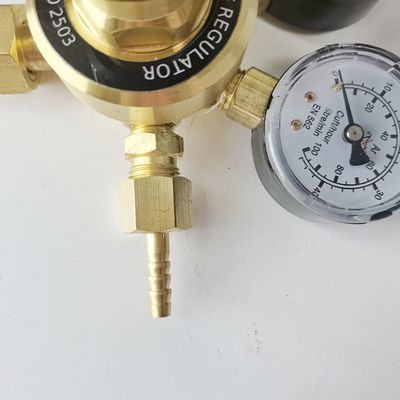 ODM Supported British Style Argon Gas Regulator Dual Co2 Flowmeter per saldatura ad alta pressione Mig Tig