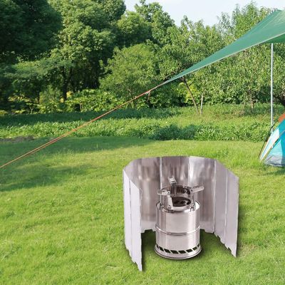 Parabrezza in alluminio Stufa da campeggio Parabrezza con sacchetto da trasporto Bruciatore di butano leggero 290g