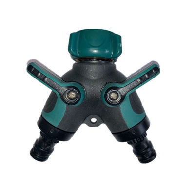 Connettore di tubature da giardino in ottone Tap Splitter con 2 valvole e 2 lavastoviglie