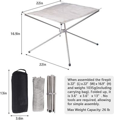 Fuoco a tavola Bio Fuoco Collapsible Steel Mesh Camino per campeggio Cortile e giardino